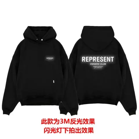 Represent Hoodie option 3M Reflective Black
