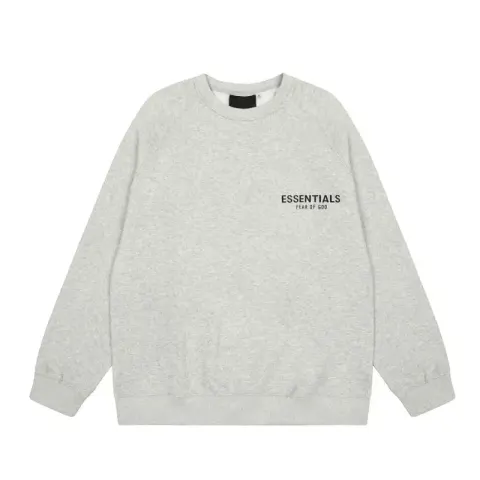 Essentials Hoodie option round neck-flower gray