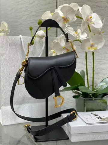 Dior Saddle Bag option Bright Black 17 × 5 × 15cm