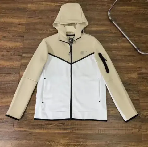 Nike Tech Fleece Black Hoodie option Khakis White Top