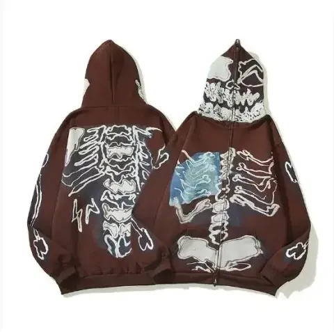 Travis Scott Zip Hoodie option 5523 brown