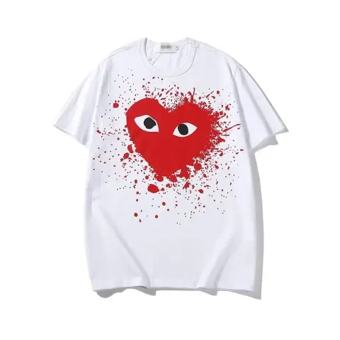 CDG Double Heart Tee option 2315 White