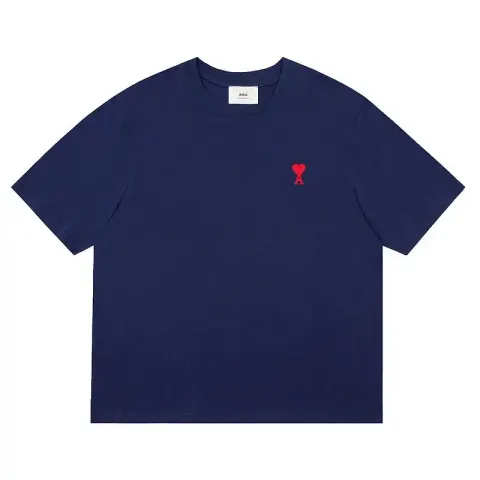 Ami Paris Tees with Small Logo option navy blue