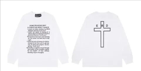 ERD Hoodies option ER016 white long sleeve T-shirt