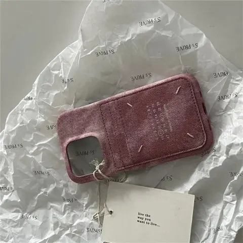 Maison Margiela Phone Case option Calendar Hand-Stitched Thread Card Holder-Sand Pink