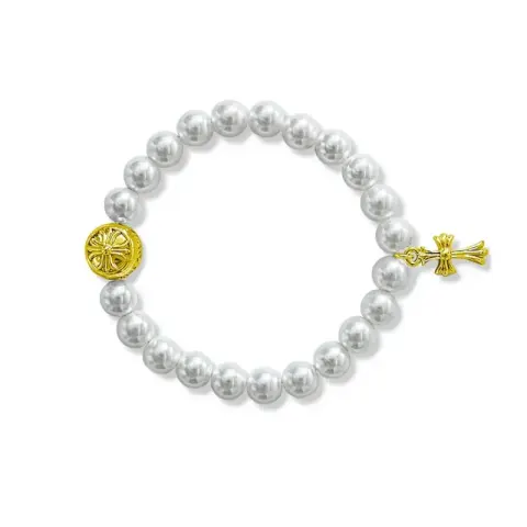 Chrome Hearts Beat Bracelet option Cross Pearl Gold Bracelet