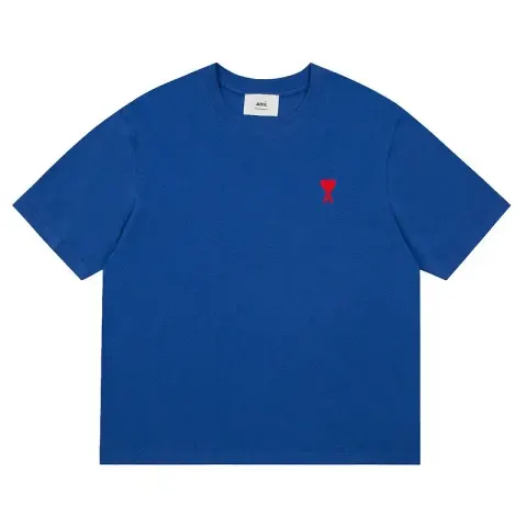 Ami Paris Tees with Small Logo option blue