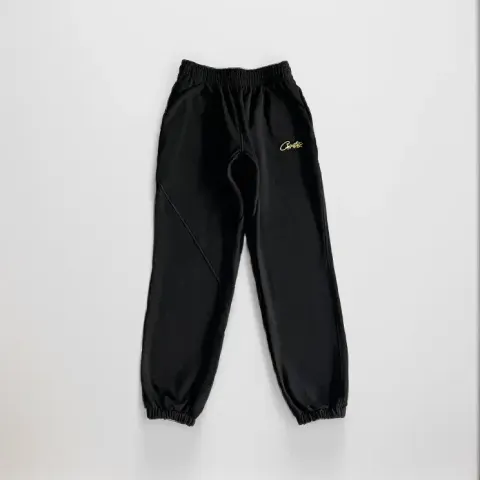 Corteiz Alcatraz Basic Black Pants option Black gold