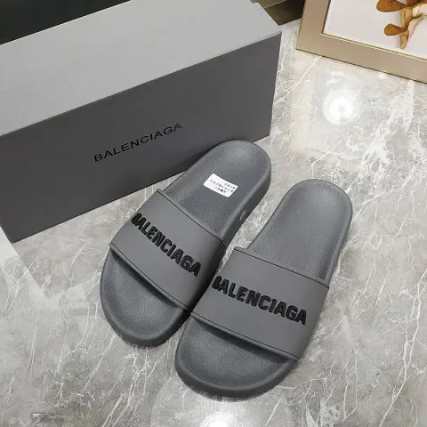 Balenciaga Slides option Grey black letters