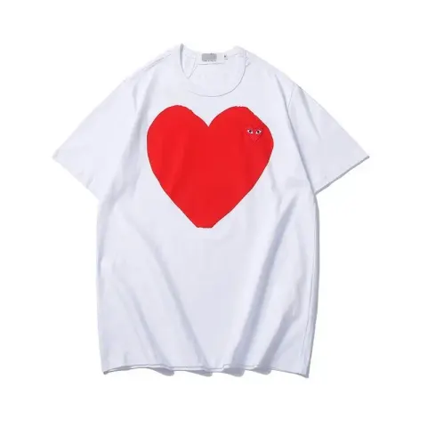 CDG Double Heart Tee option 2327 White