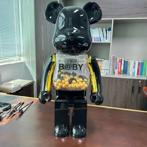 Unique Medium BearBrick option Black Gold Qianqiu