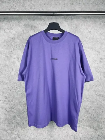 Balenciaga T-Shirt Small Logo Grey option Purple [Embroidery]