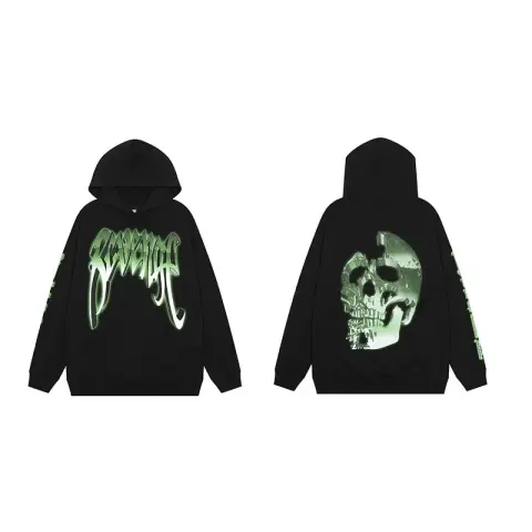 Revenge Hoodie option Green Skeleton Head