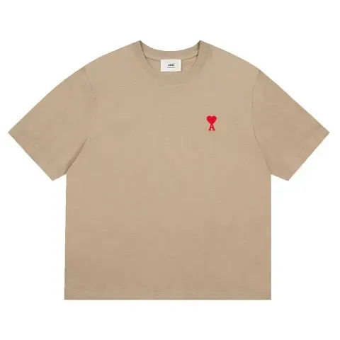 Ami Paris Tees with Small Logo option Camel color