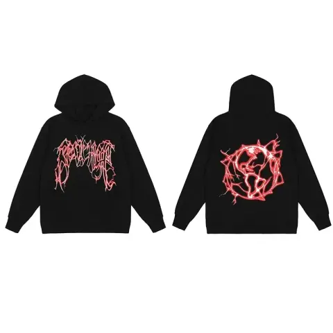 Revenge Hoodie option Black red lightning
