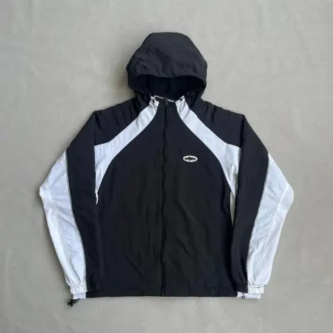 Corteiz Windbreaker Jacket option Black and white/coat/high-quality