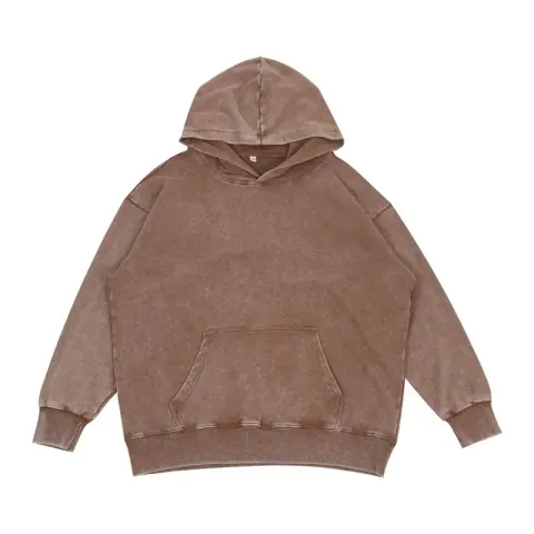 Unionkingdom 450G Washed Hoodie option Washed distressed coffee color