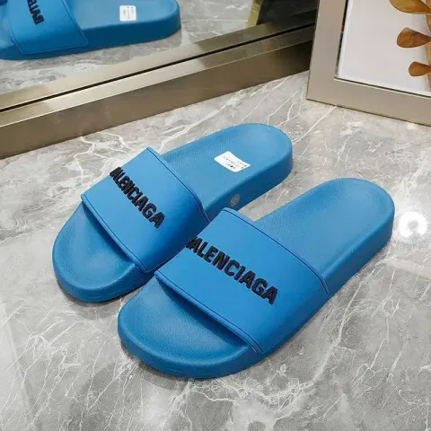 Balenciaga Slides option Blue and black letters
