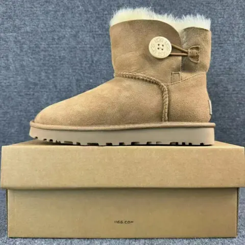 High Grey UGG Shoes option One Button 6422-Maroon