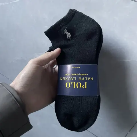 Ralph Lauren Socks All-White option Black short tube