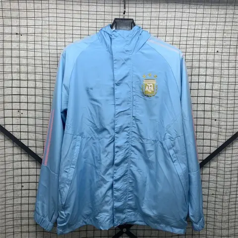 Vintage Jersey Hoodie Zip option Argentina Hooded One-sided Windbreaker