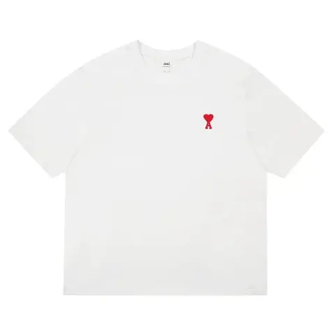 Ami Paris Tees with Small Logo option white