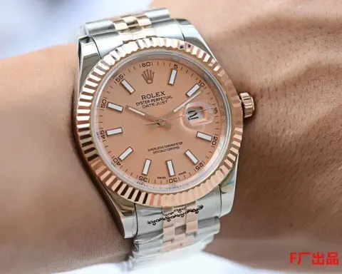 Rolex option Romei Gold Pink Plate  Five Beads Strap Mineral Reinforced Mirror Glass