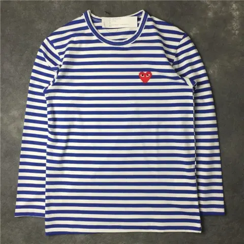 CDG Play SS24 Hoodie option Blue stripe