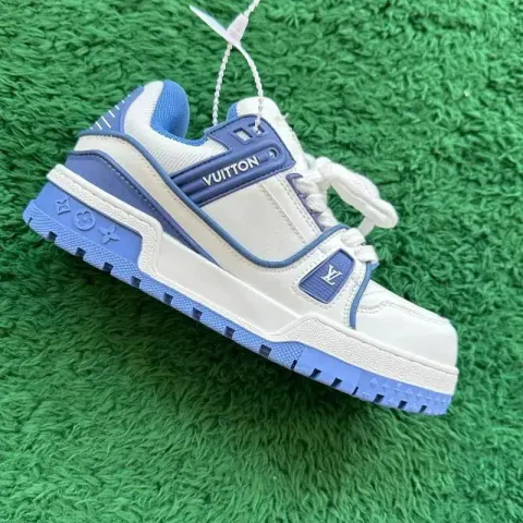 LV Trainers White Signature (Budget) option Fat Ding Color SNEAKER BLUE