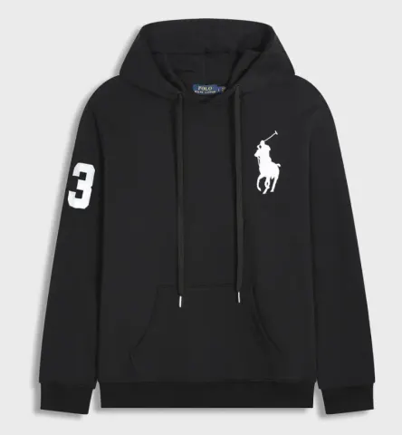 Ralph Lauren Zip Hoodie option Horse Black