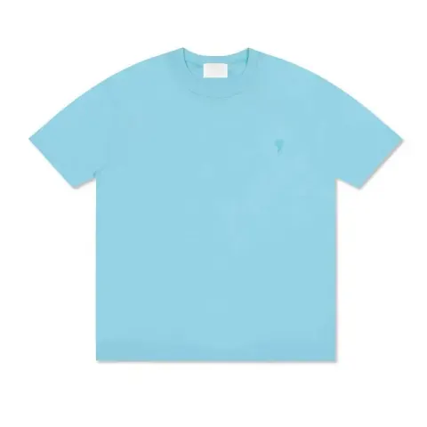 Ami Paris T-Shirts with Small Logo option Little Love-Bright Blue