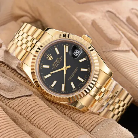 ROLEX option Gold shell black plate-five ball steel
