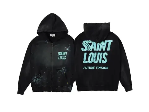 Saint Hoodie option ST645 wash water black zipper