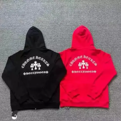 Chrome Hearts Zip Up Hoodies option 5019 red