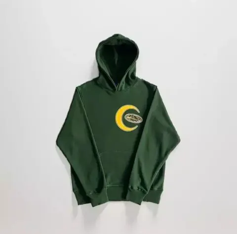 Corteiz Alcatraz Hoodie option Green yellow label