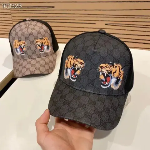 Gucci Caps option Double Tiger Head Black