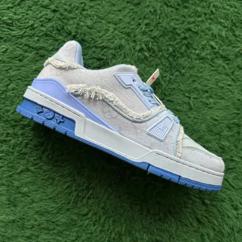 LV Trainers White Signature (Budget) option GREY BLUE