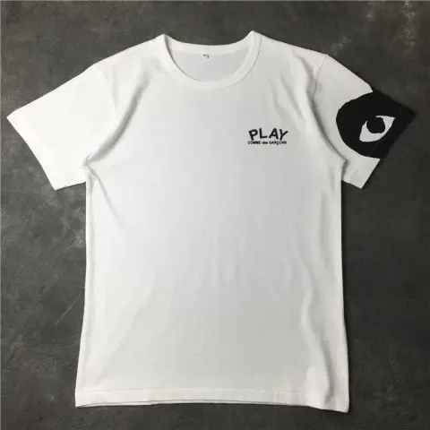 CDG T-Shirts option White sleeved black heart