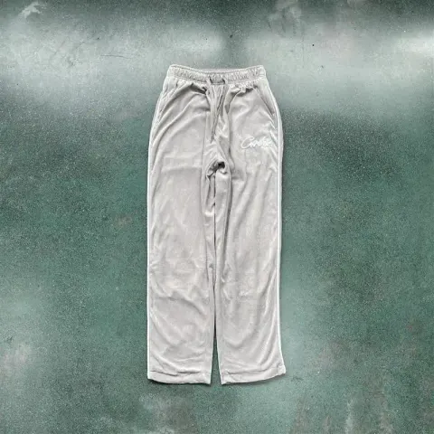 Corteiz Tracksuit Top option Gray velvet trousers