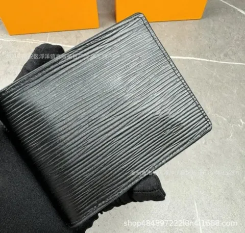 LV Wallet Flowers option Water Ripple Black