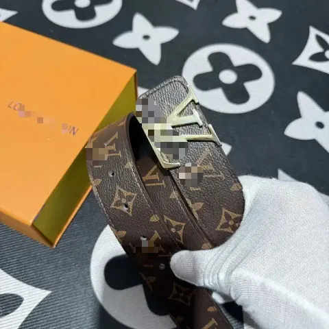 Cheap Budget LV Belt option Coffee-flower gold buckle [no gift box]