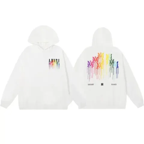 Amiri Paint Splatter Hoodie option 870 white