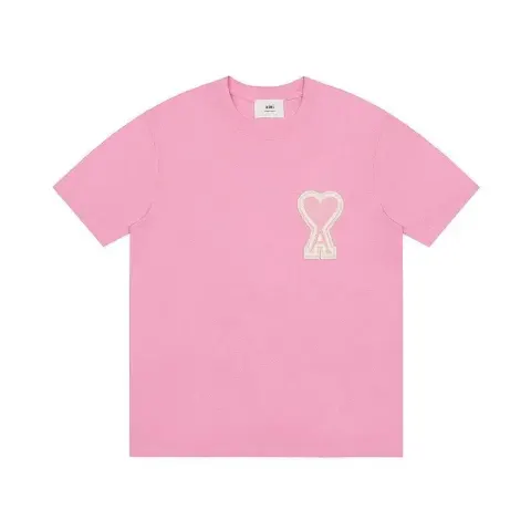 Ami Paris T-Shirts With Big Logo option Rose Pink