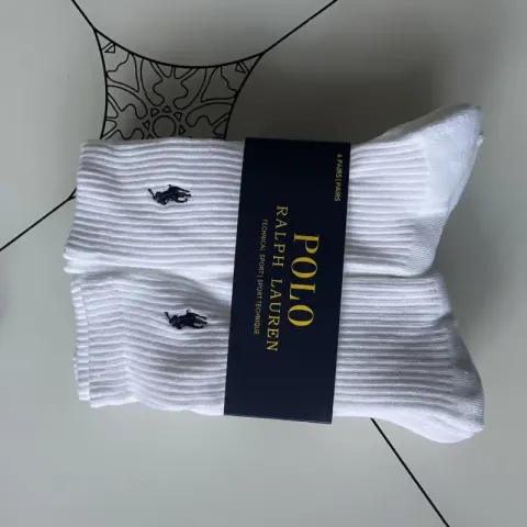 Ralph Lauren Socks All-White option White high tube