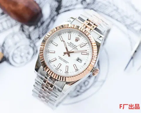 ROLEX option Rose gold white plate-five beads steel