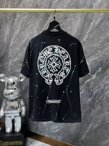 Chrome Hearts Leather Tee's (30+ Styles) option 8783 luminous black