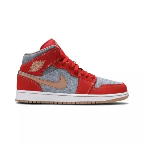 Jordan 1 Mid Shoes option Denim Red
