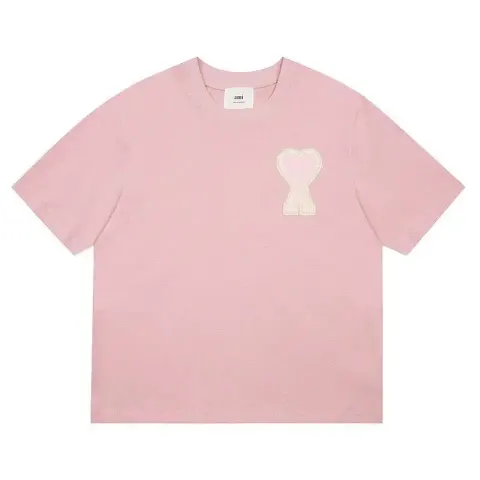 Ami Paris T-Shirts With Big Logo option Skin Pink