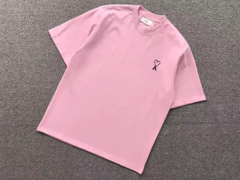 Ami Paris Tees with Small Logo option Pink 2616