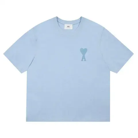 Ami Paris Tees with Small Logo option blue